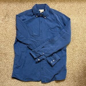 Men's Blue Casual Button-Down Shirt